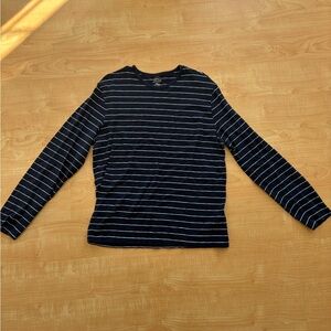 J. Crew Dark Blue and White Striped Top